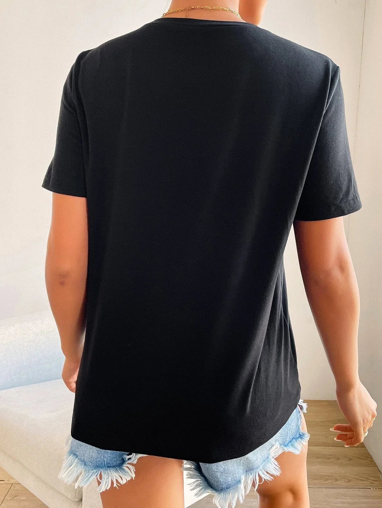 Minimalist Heart Embroidered Cotton Tee