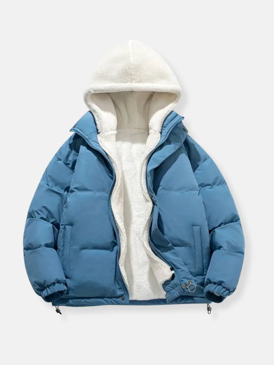 Luxury Winter Puffer Hooded Jacket with Plush Inner Lining