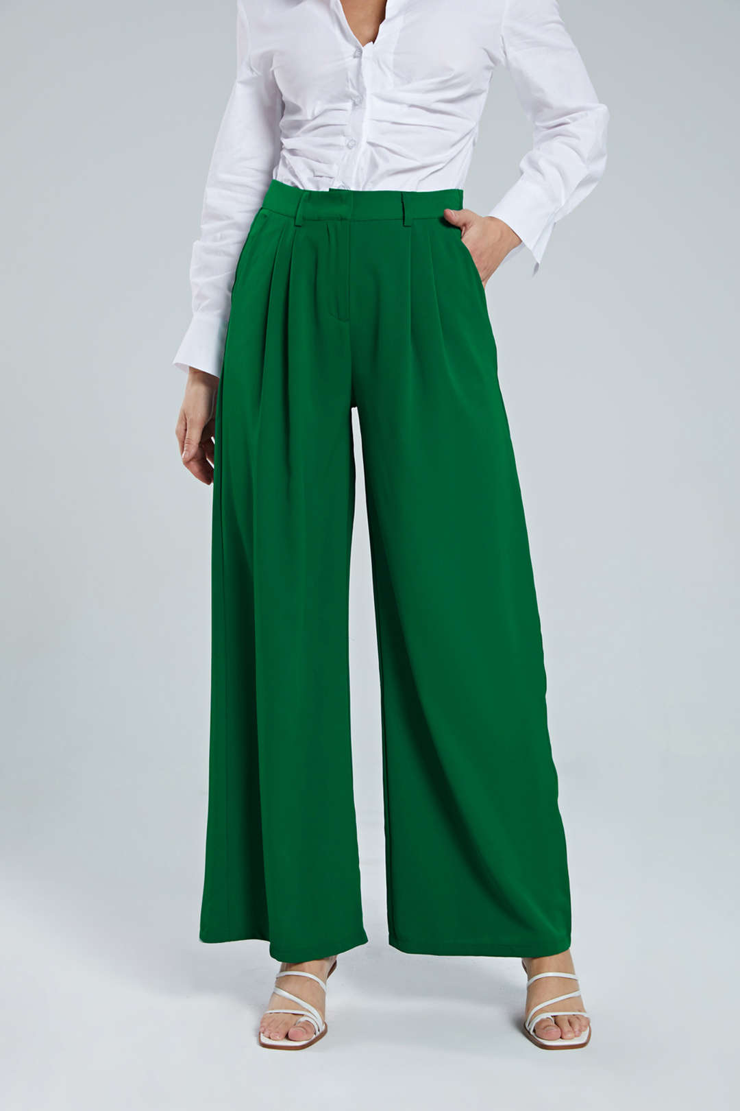 High Waist Pleated Wide Leg Trousers for Effortless Chic Style