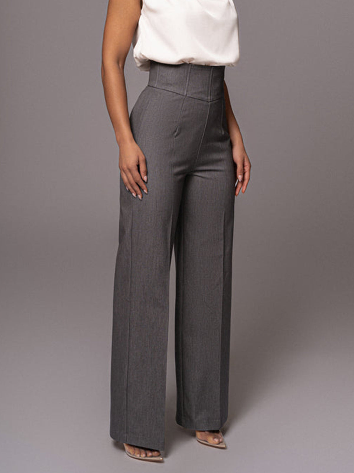 High Waist Tailored Wide Leg Trousers for Elegant Everyday Wear
