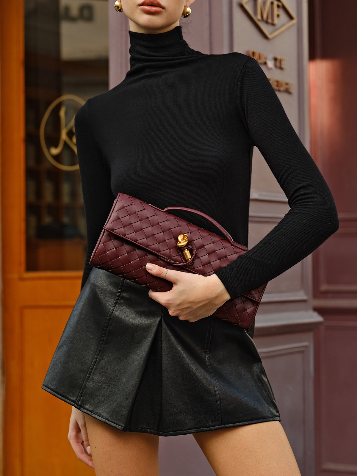 Woven Flap Clutch and Shoulder Bag – Versatile Elegant Design