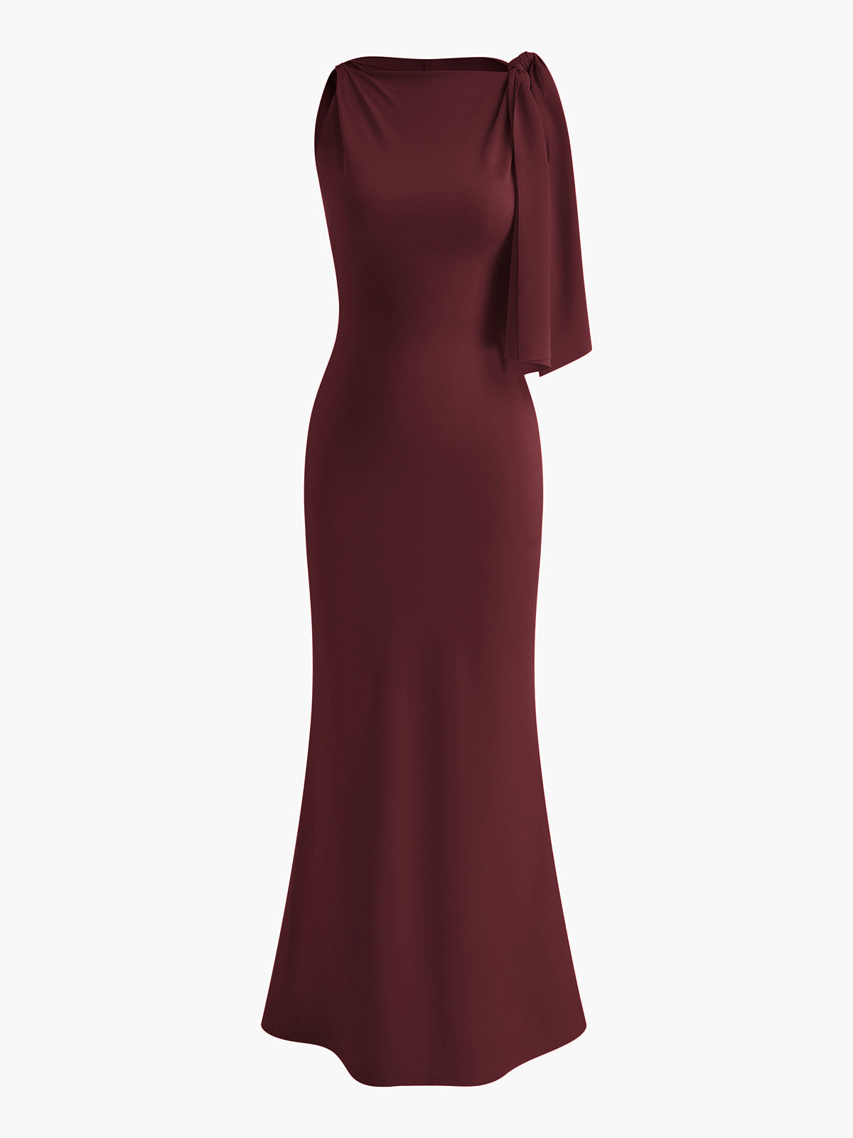 Elegant Bow Shoulder Maxi Dress