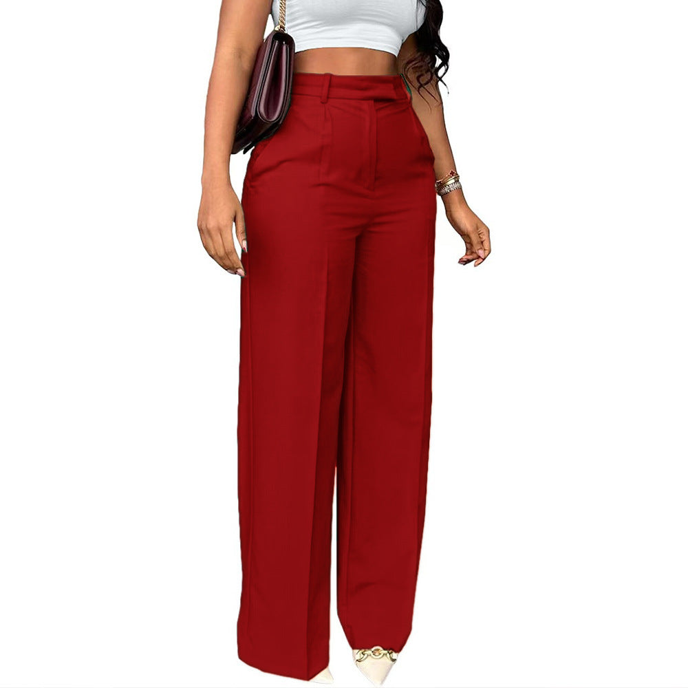 High Waist Tailored Wide Leg Trousers for Elegant Everyday Wear