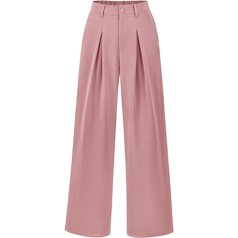 High Waist Pleated Wide Leg Trousers for Effortless Chic Style