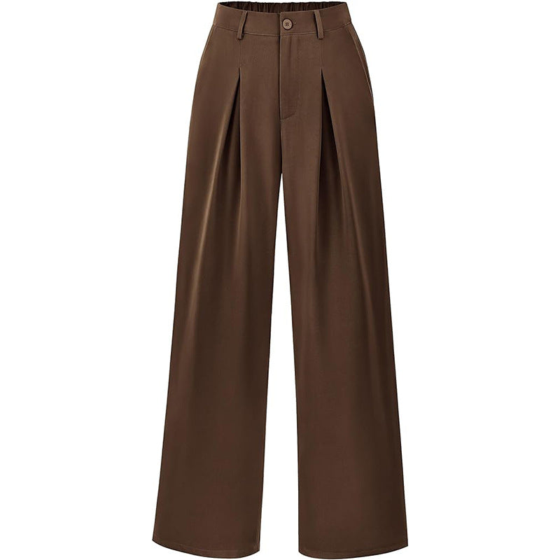 High Waist Pleated Wide Leg Trousers for Effortless Chic Style