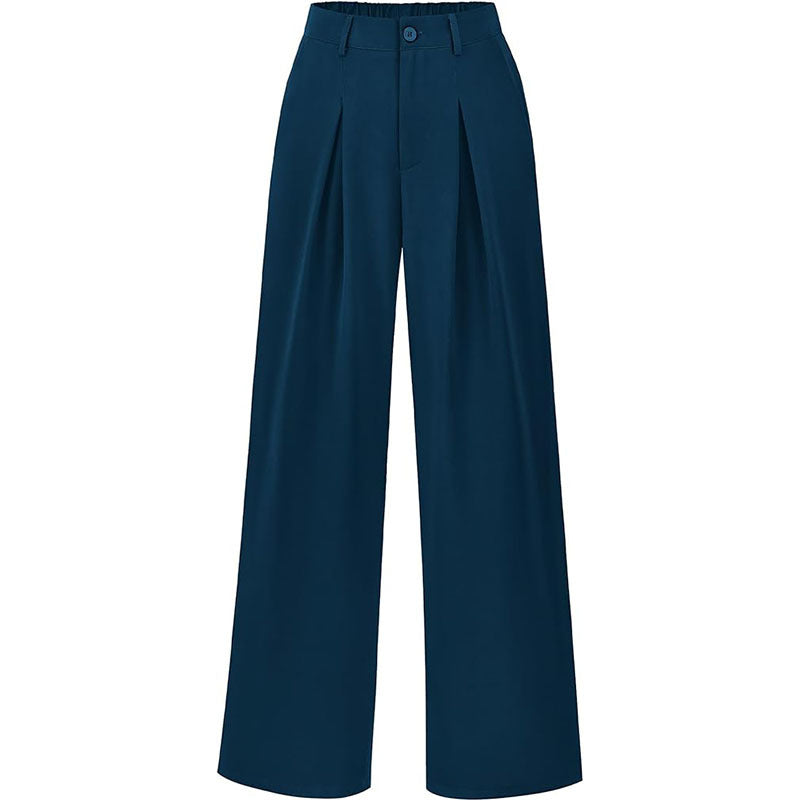 High Waist Pleated Wide Leg Trousers for Effortless Chic Style
