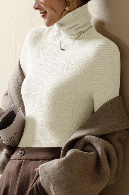 High Neck Slim Fit Knit Top – Seamless Warm Layer