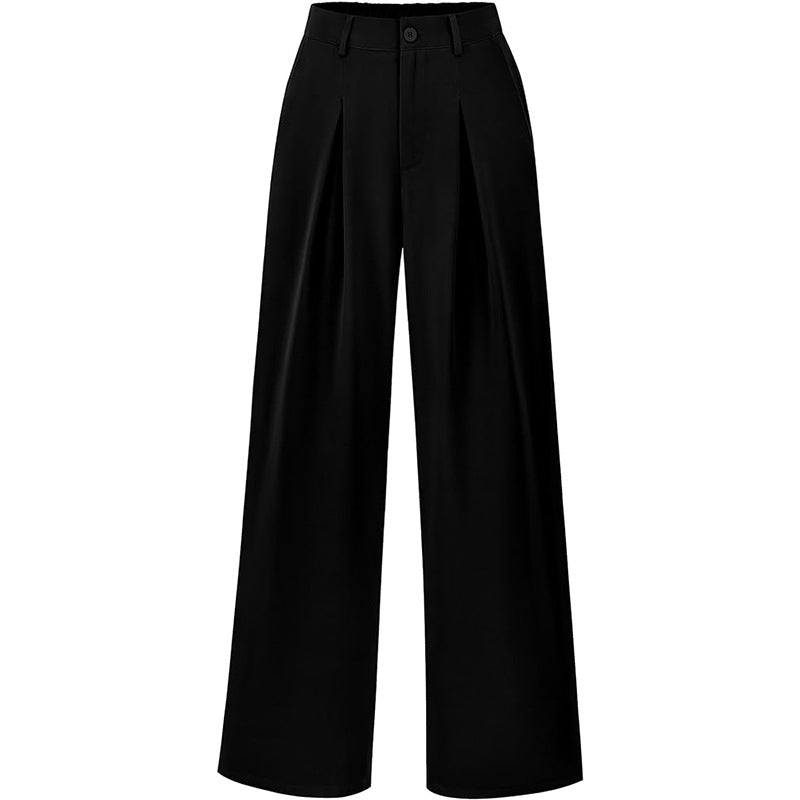High Waist Pleated Wide Leg Trousers for Effortless Chic Style