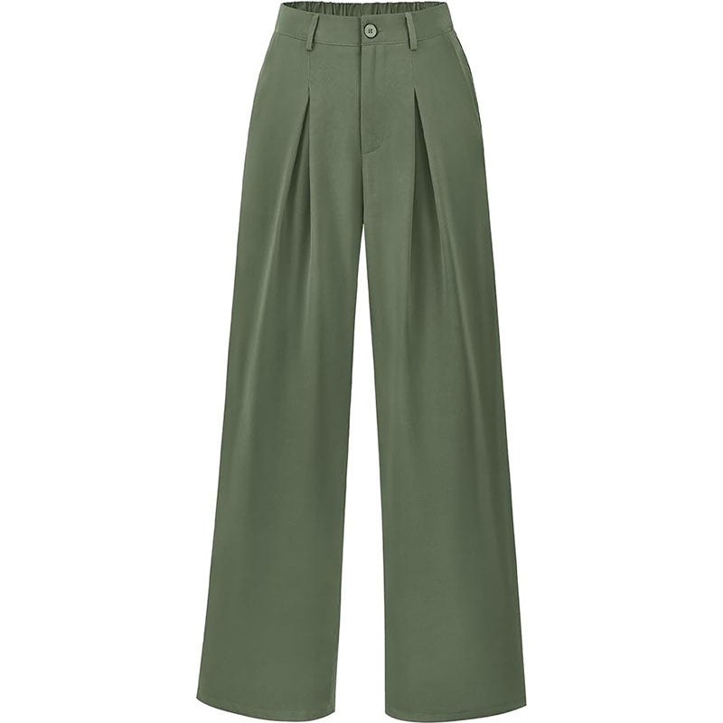 High Waist Pleated Wide Leg Trousers for Effortless Chic Style