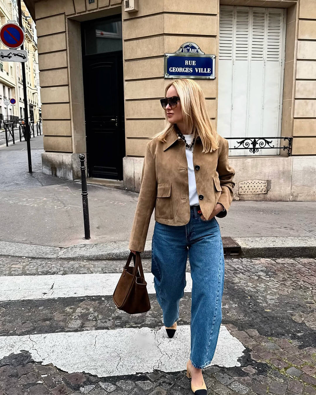 Retro Faux Suede Jacket with Front Flap Pockets