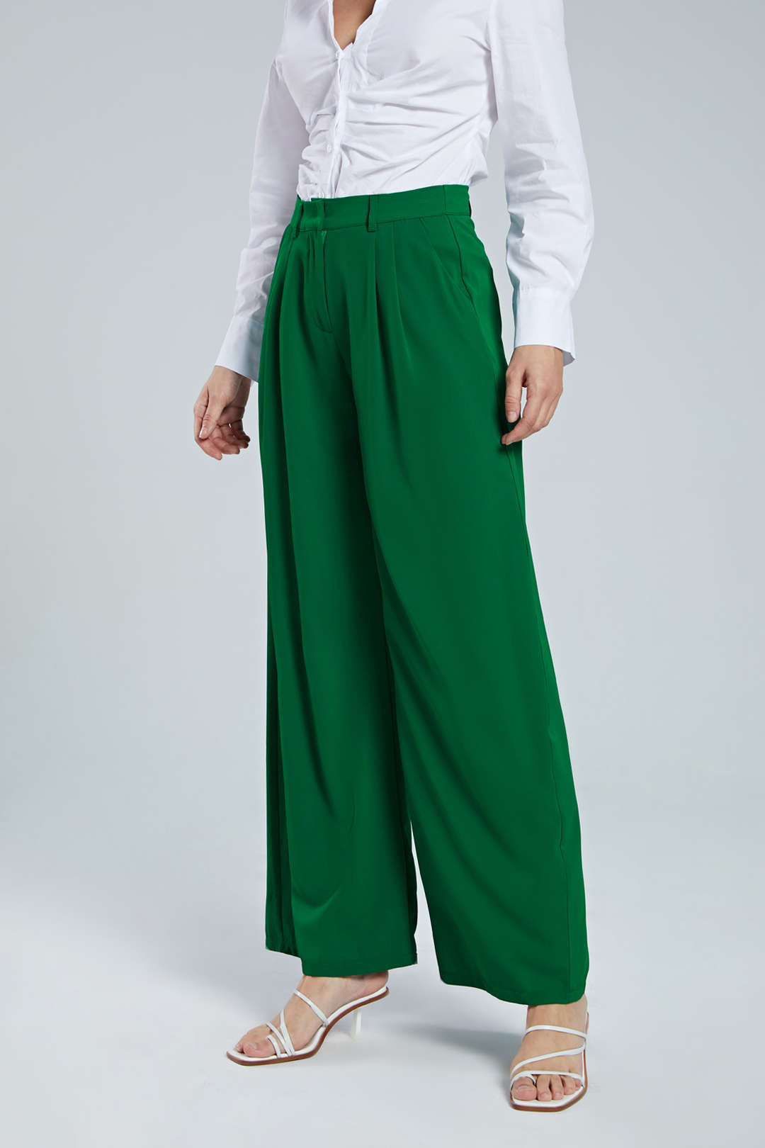 High Waist Pleated Wide Leg Trousers for Effortless Chic Style