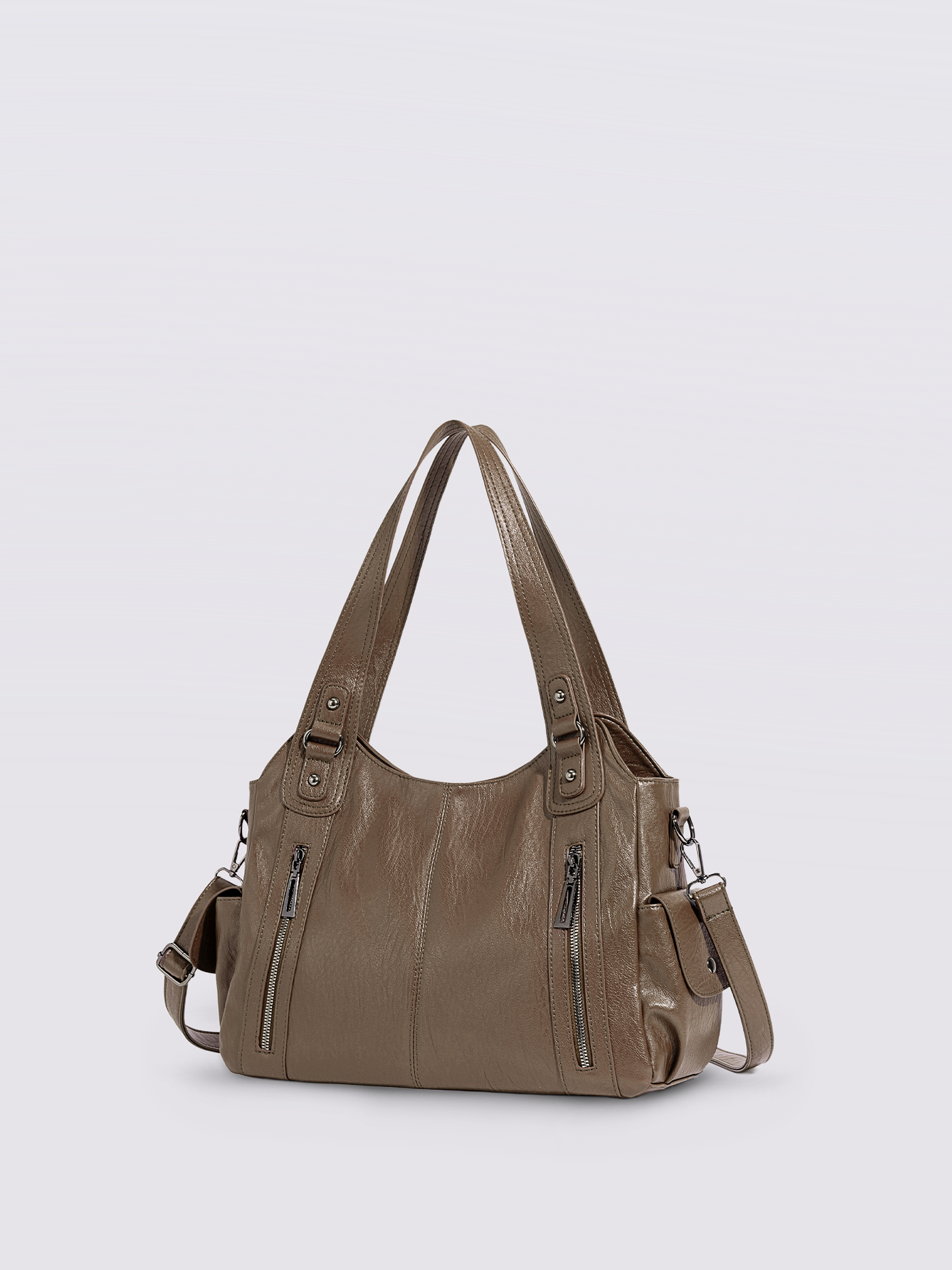 Classic Multi-Pocket Shoulder Bag with Adjustable Strap
