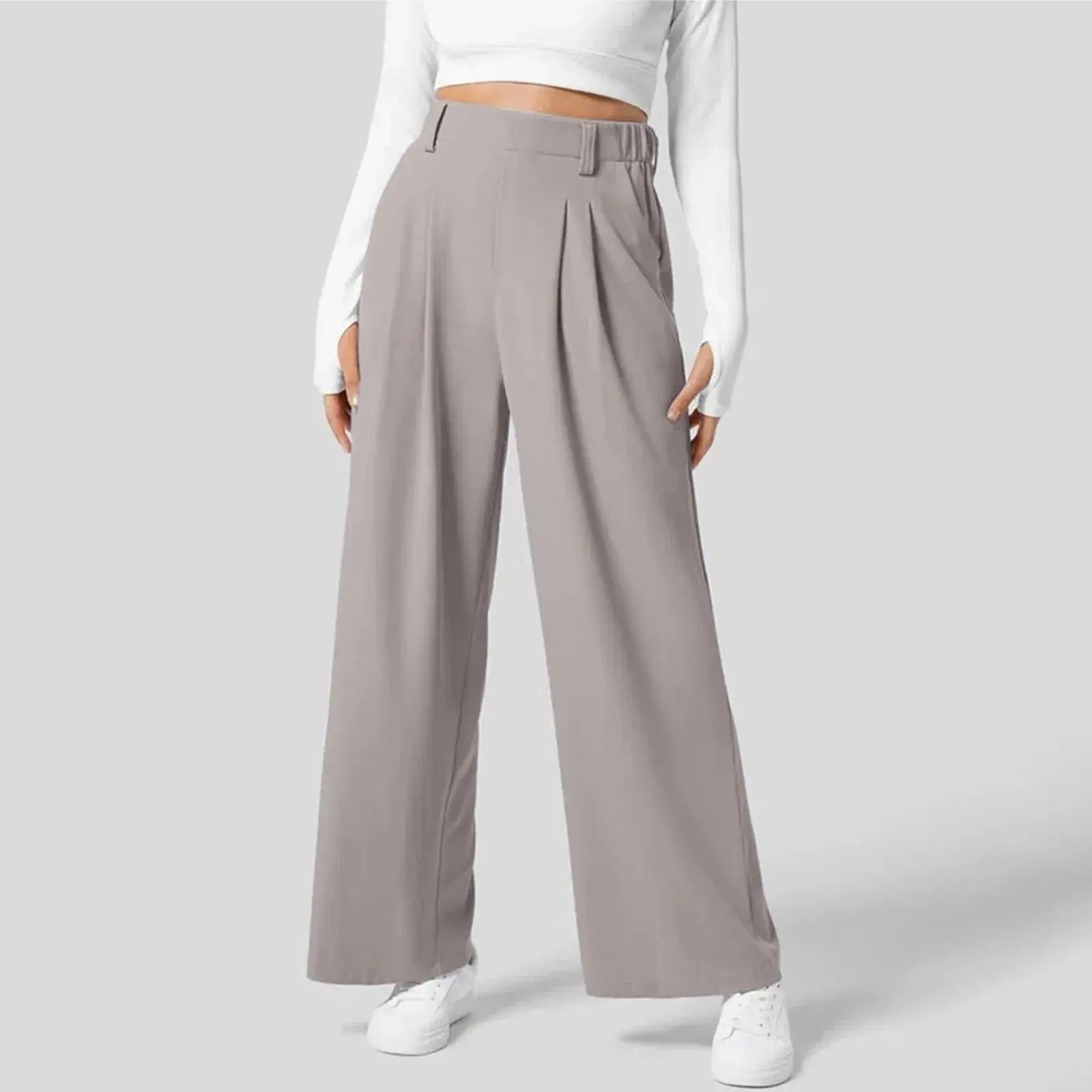 High-Waisted Wide Leg Trousers – Black | Women's Tailored Pants