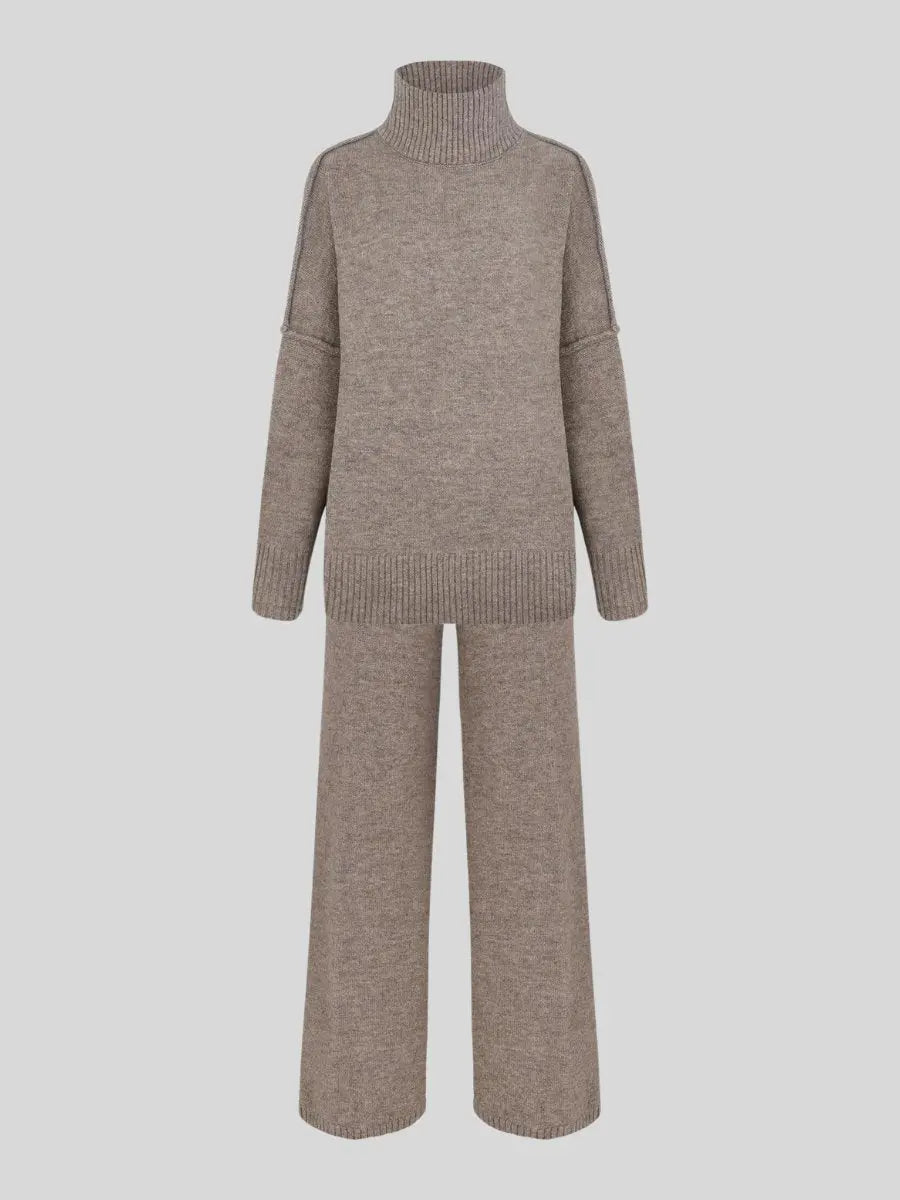 Relaxed Turtleneck Knit Lounge Set