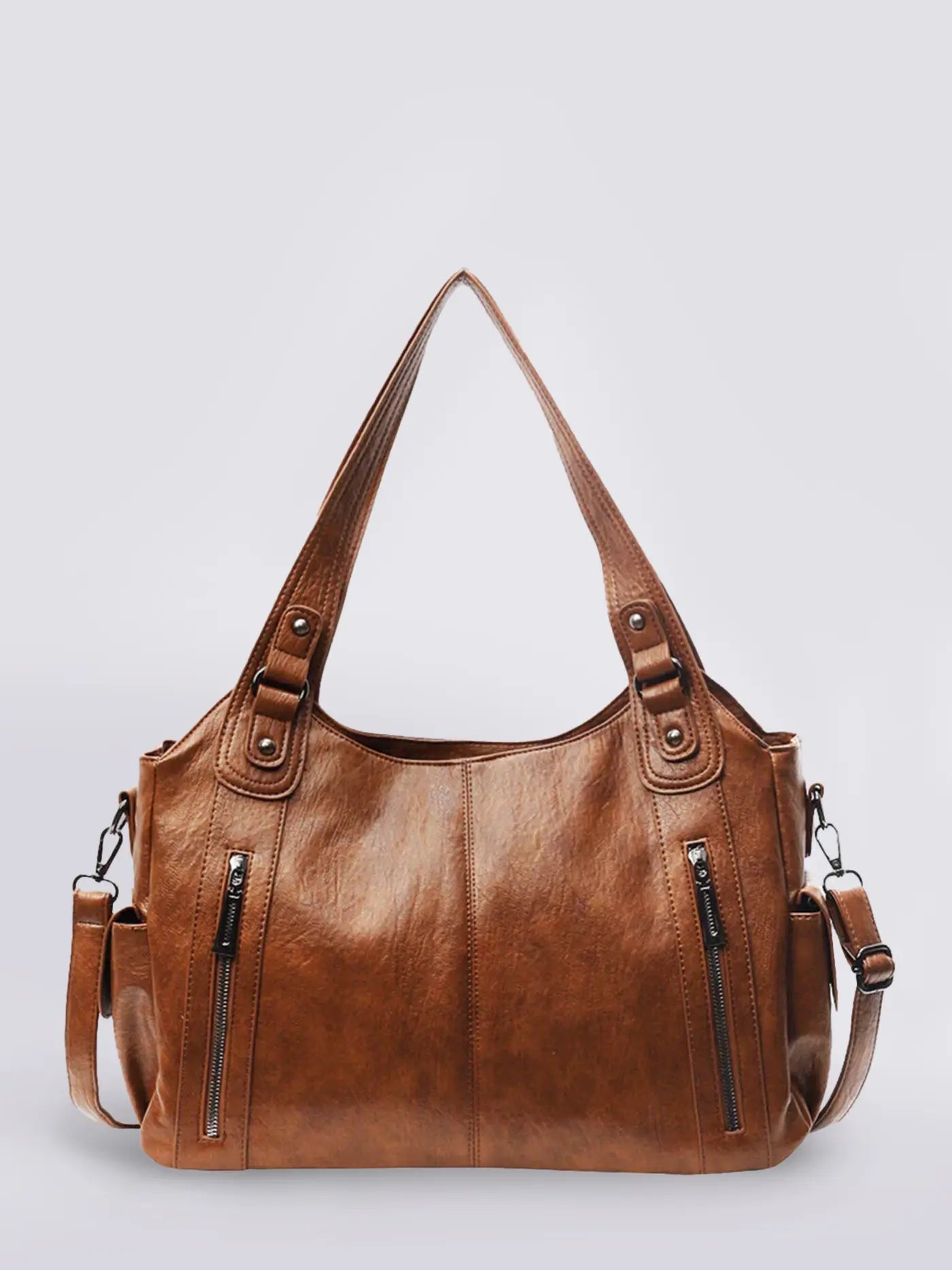 Classic Multi-Pocket Shoulder Bag with Adjustable Strap