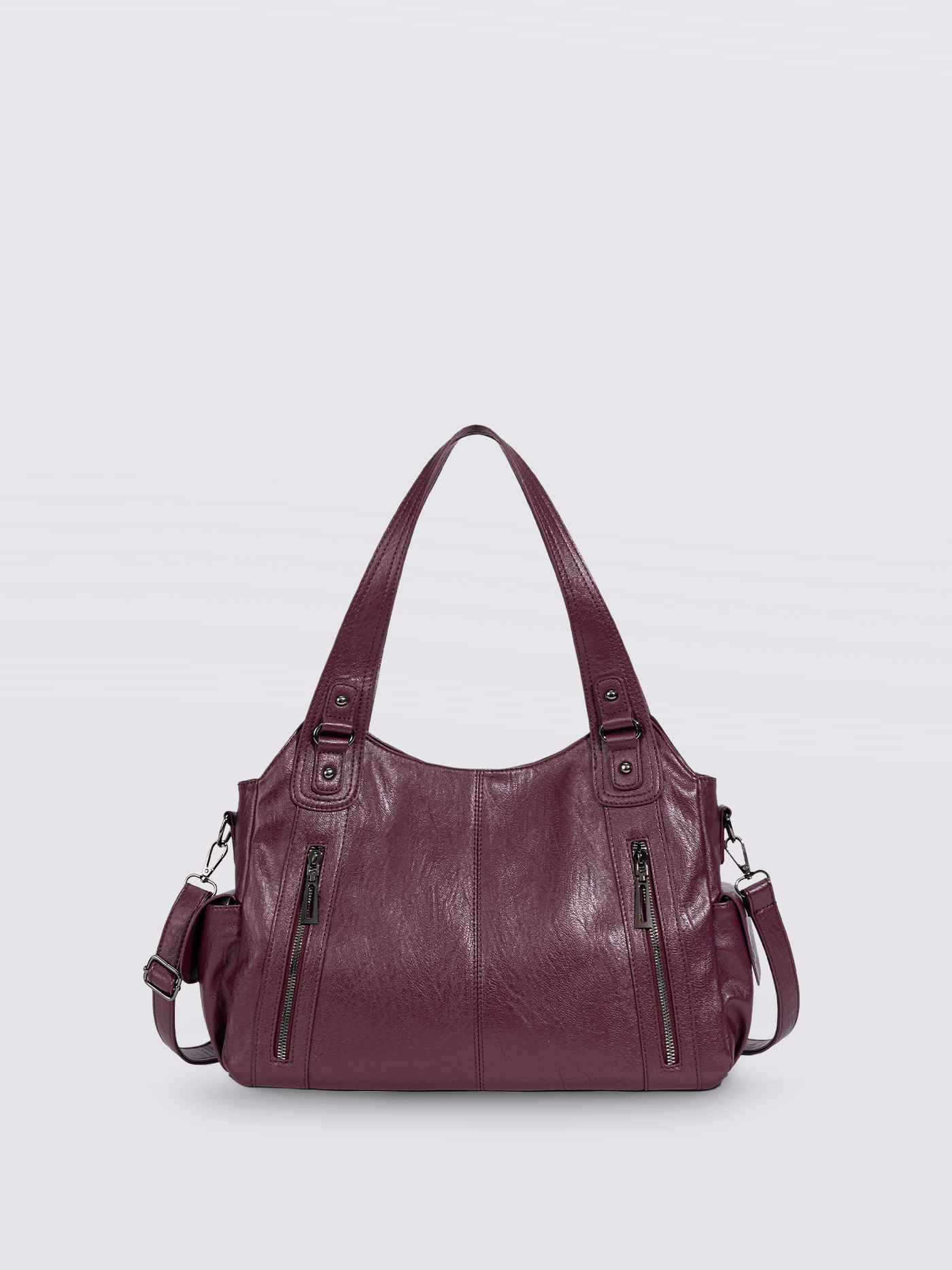 Classic Multi-Pocket Shoulder Bag with Adjustable Strap
