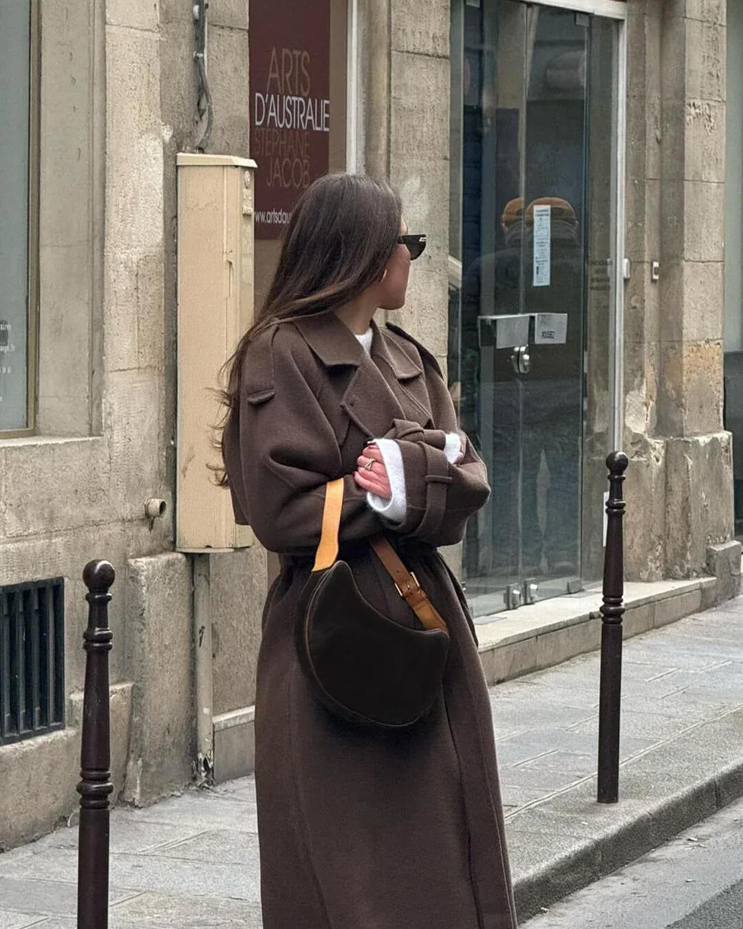 Elegant Double-Breasted Long Trench Coat