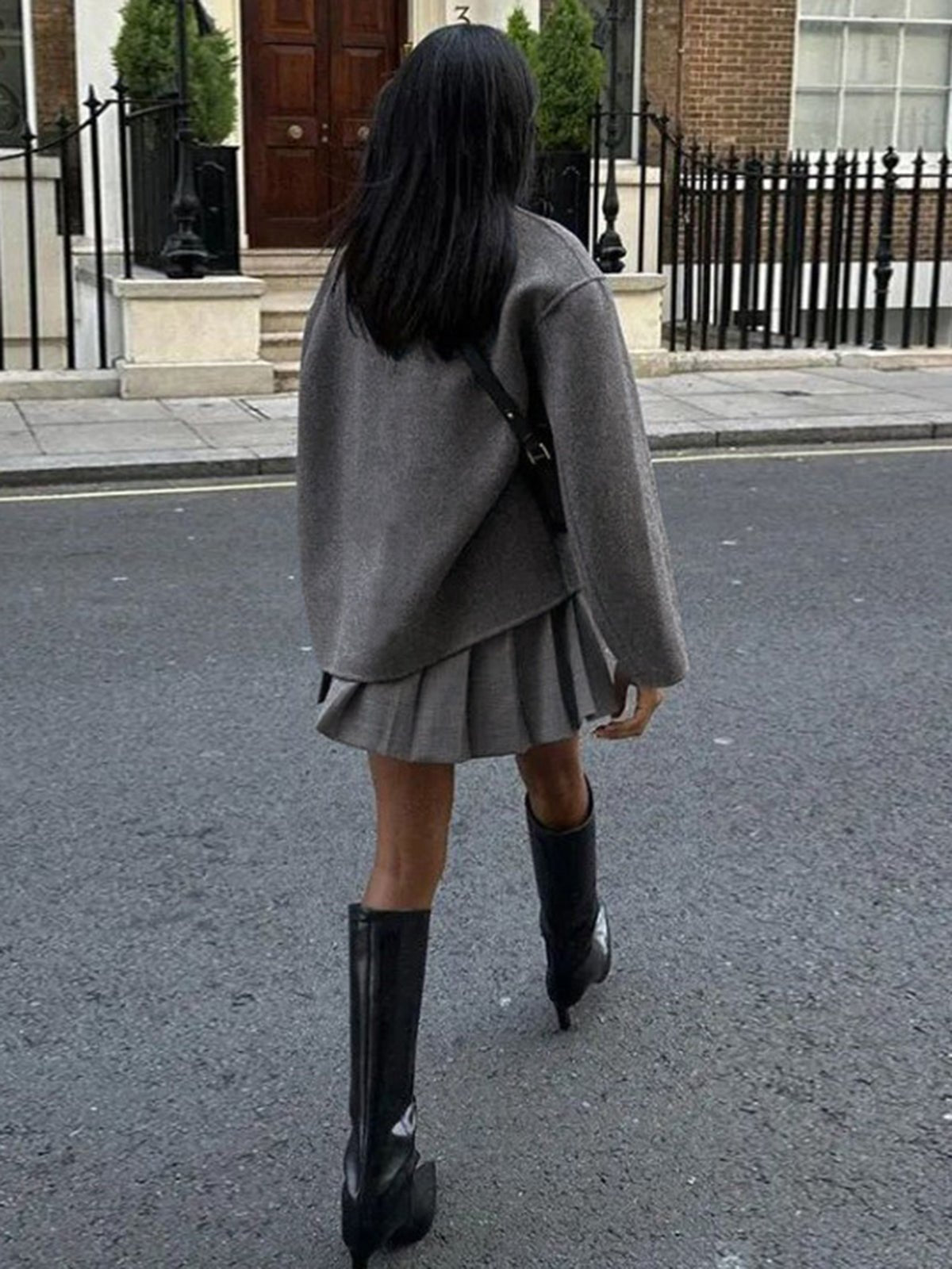 Oversized Double-Breasted Short Coat