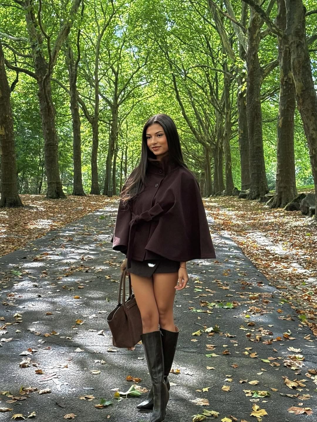 Elegant High Neck Belted Cape Jacket