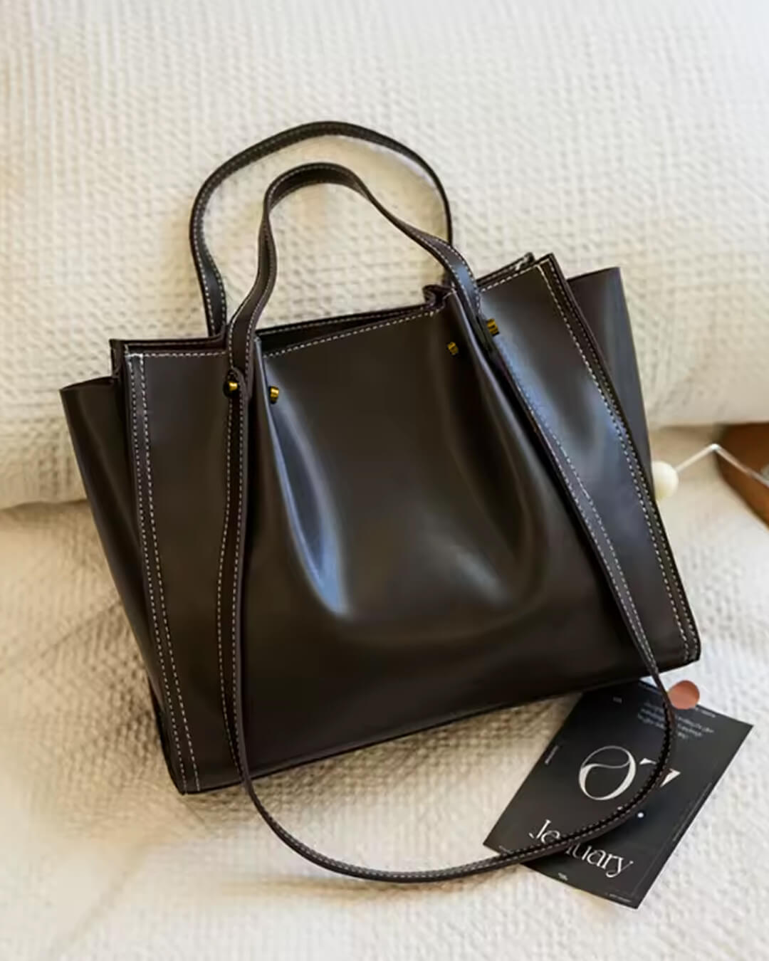 Elegant Vegan Leather Everyday Tote Bag
