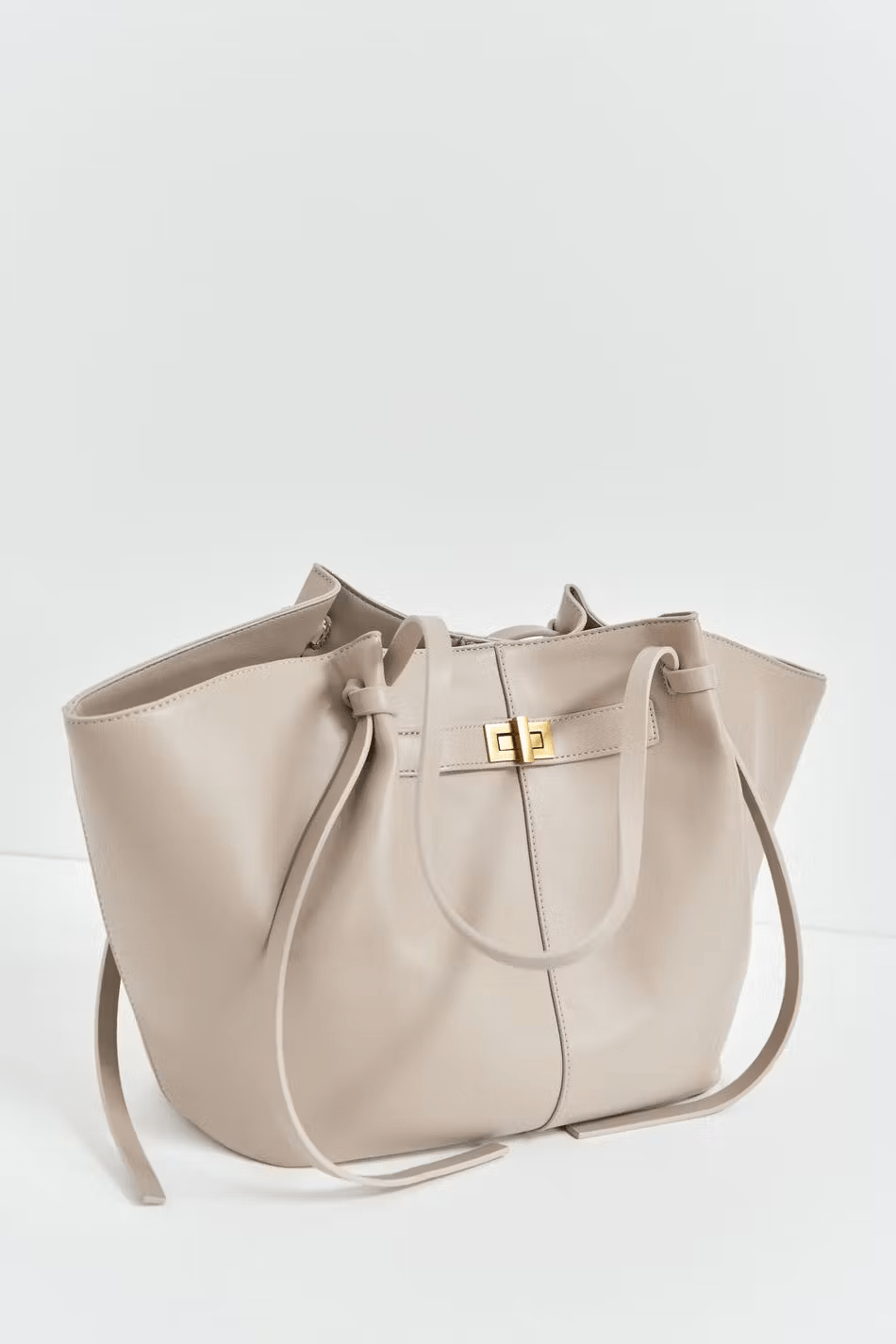 Structured Shopper Bag with Gold-Tone Detail