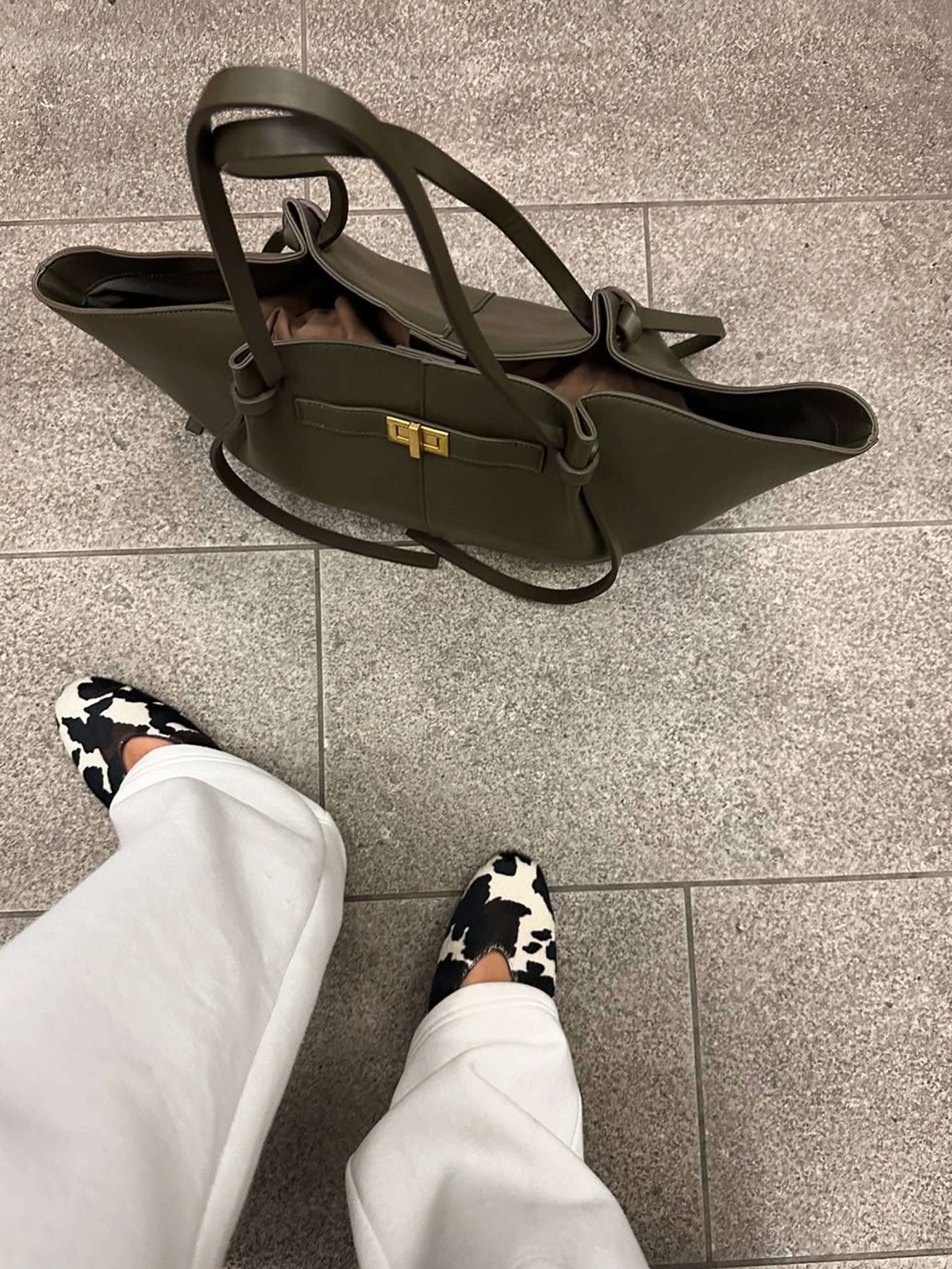 Structured Shopper Bag with Gold-Tone Detail