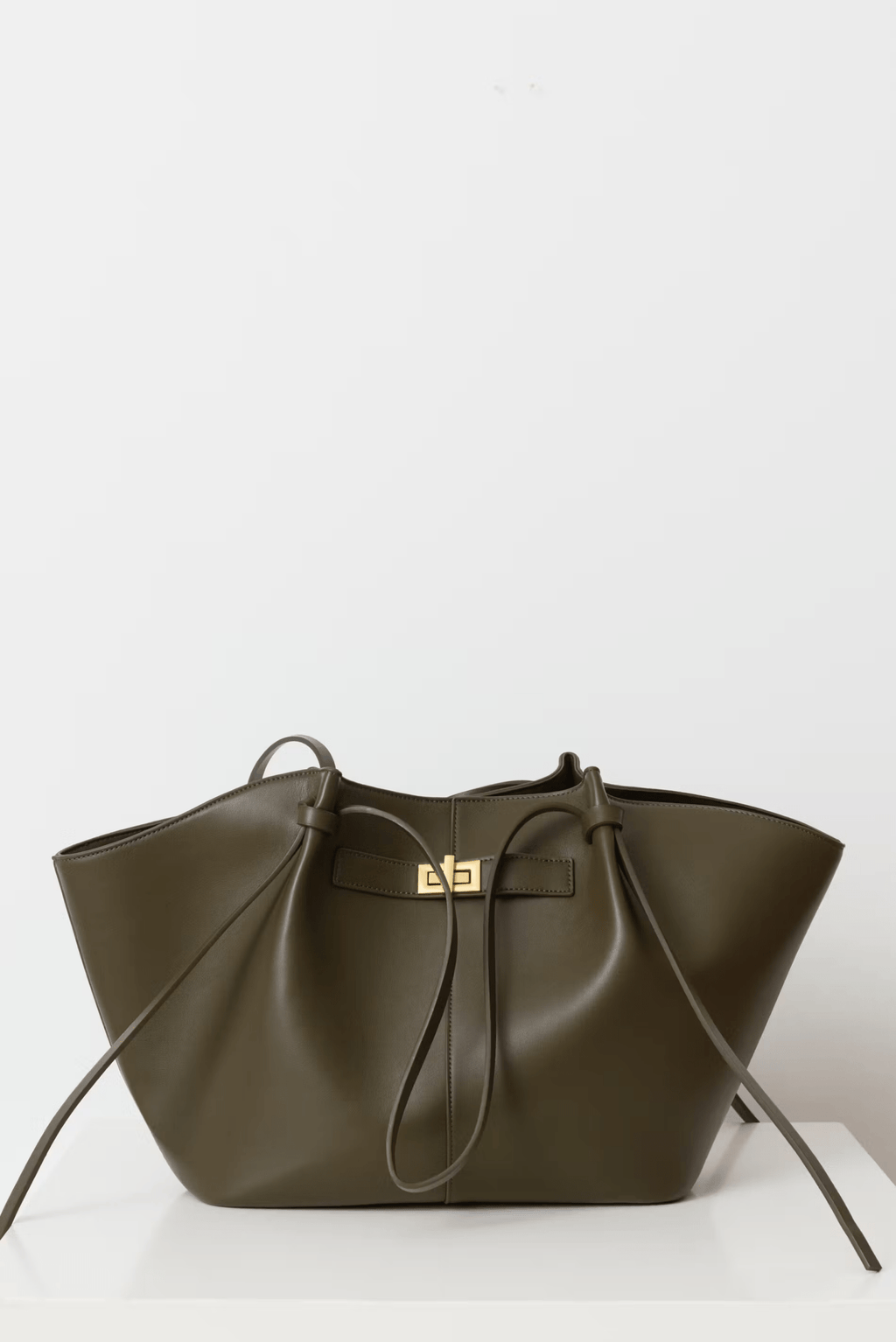 Structured Shopper Bag with Gold-Tone Detail