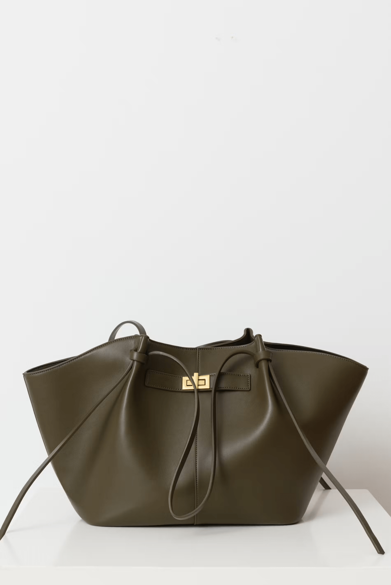 Structured Shopper Bag with Gold-Tone Detail