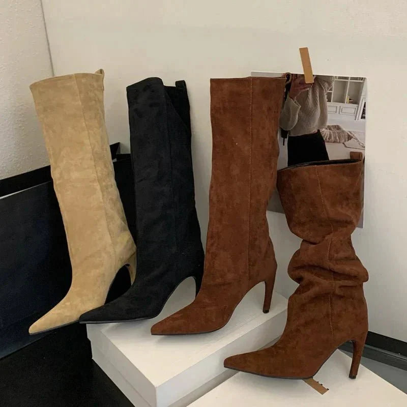 Kendra Suede Knee High Boots