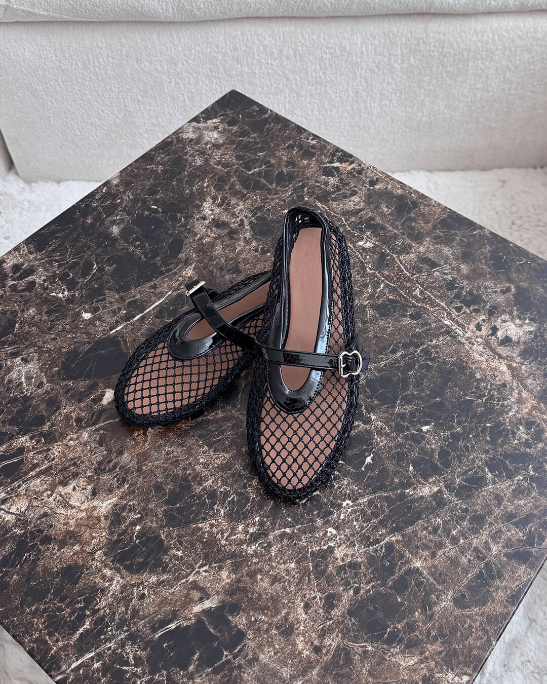 Mesh Strap Ballet Flats